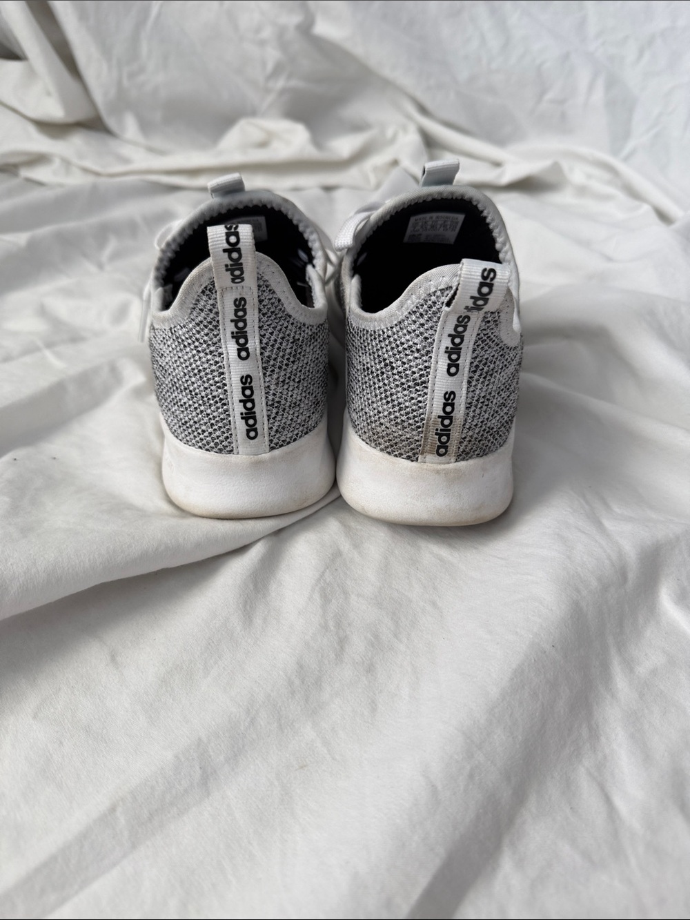 adidas women’s Knit Sneaker in White and Gray - Picture 7 of 9